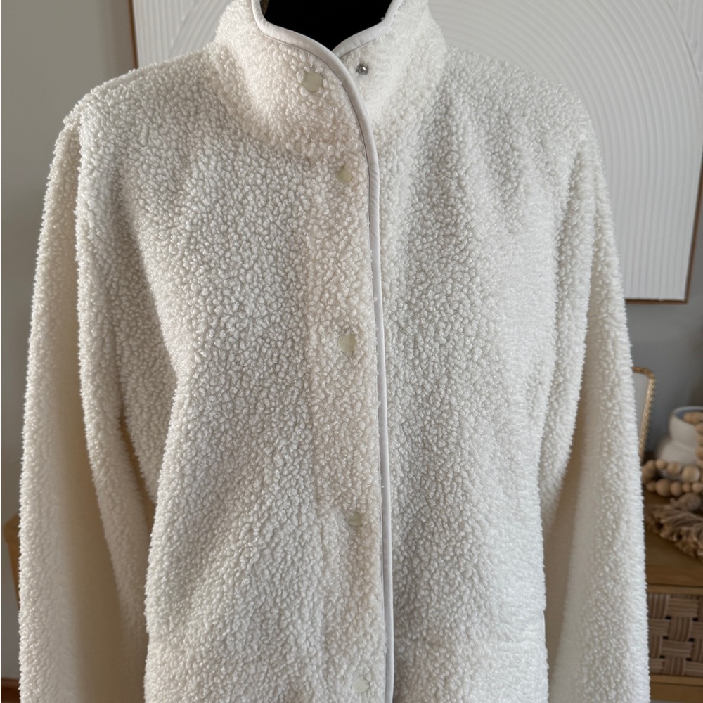 Talbots Cream Teddy Jacket Size L - Picture 4 of 7
